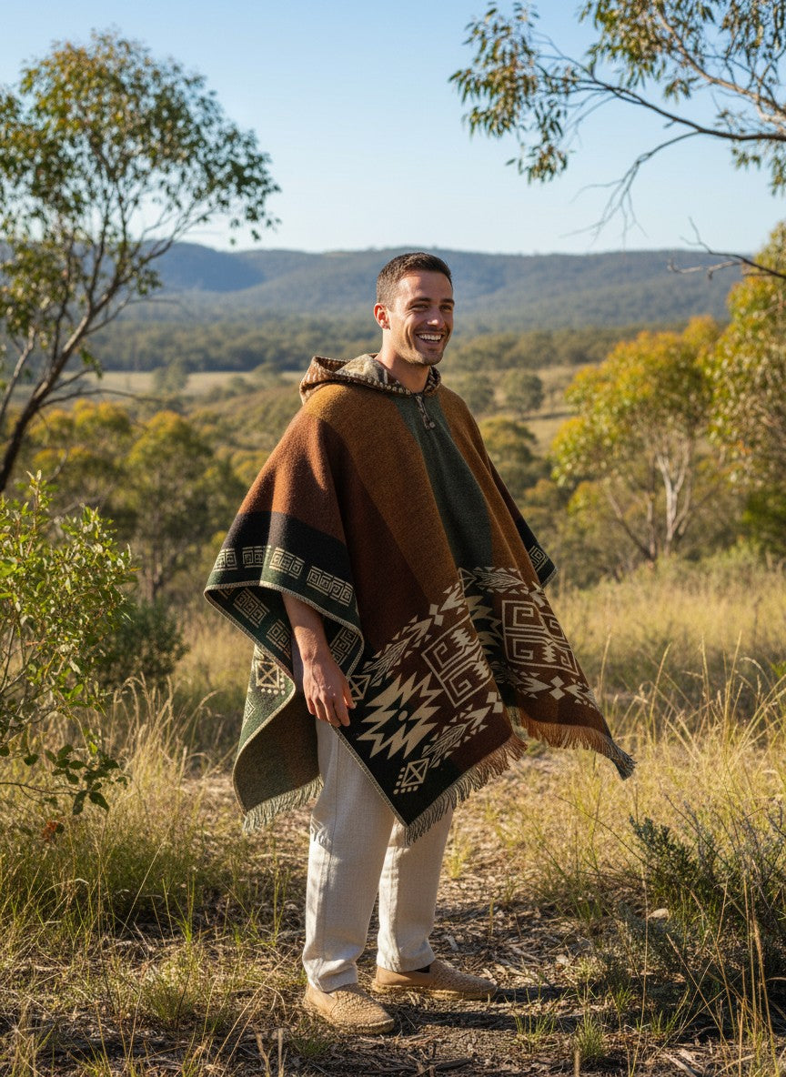 Alpaca Aztec Geometric Brown, Grey, White