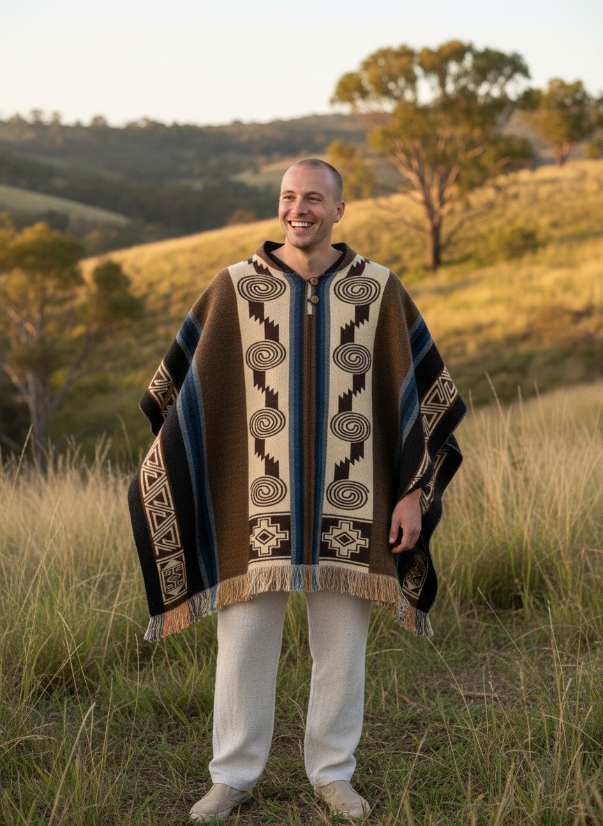 Alpaca Geometric White, Khaki, Black