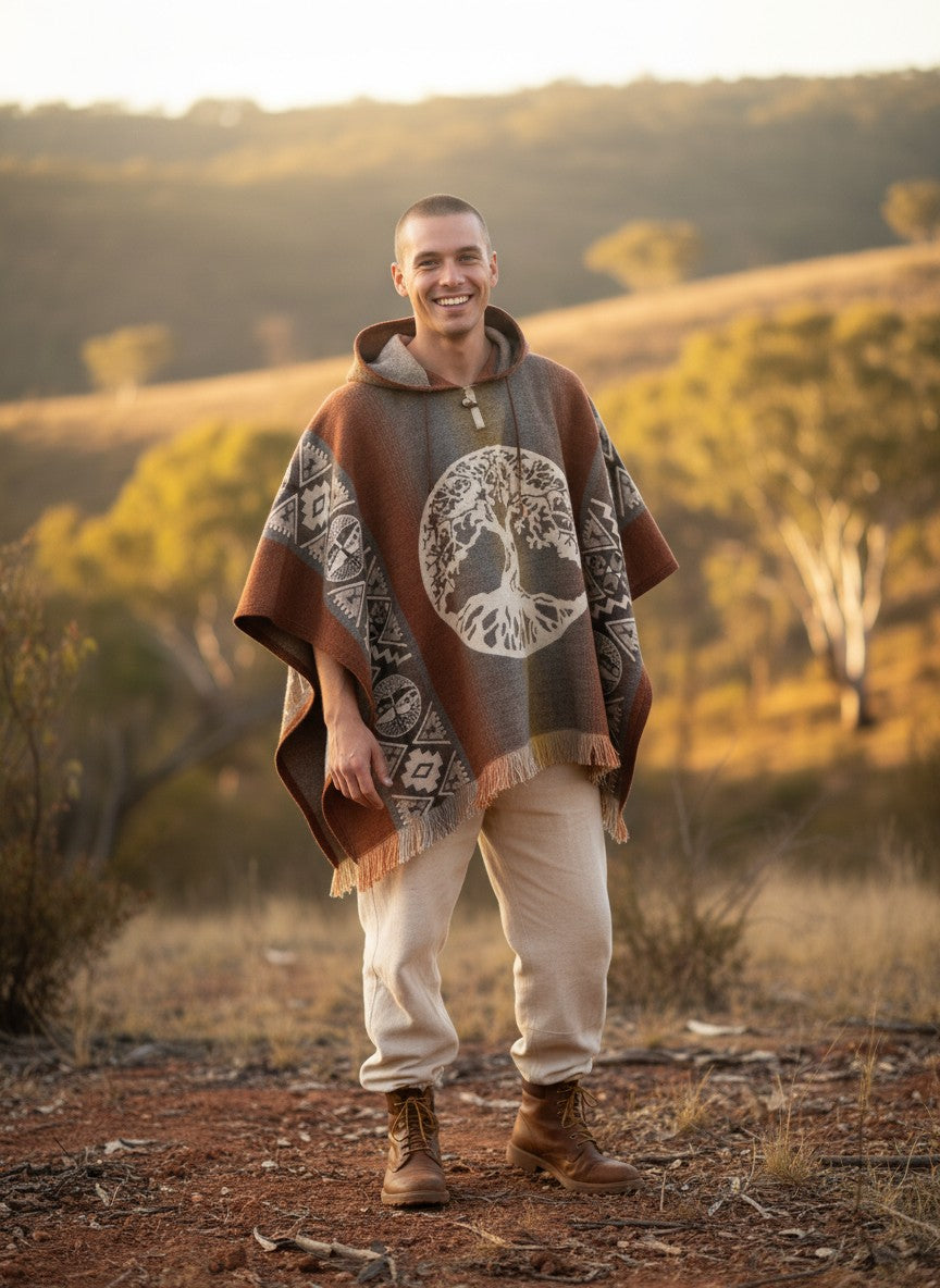 Alpaca Tree of Life Brown, Grey, White