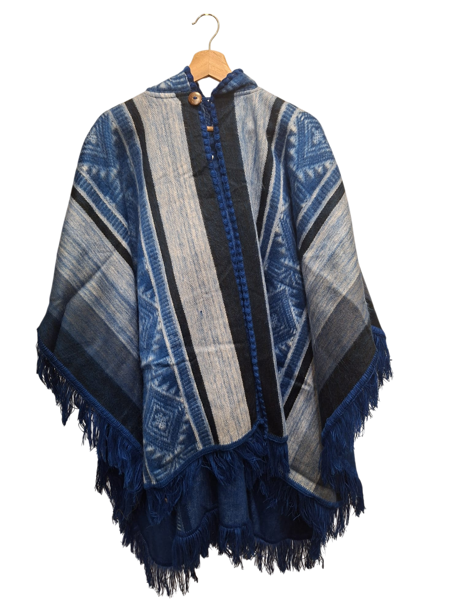 Baby Alpaca Geometric Blue, White