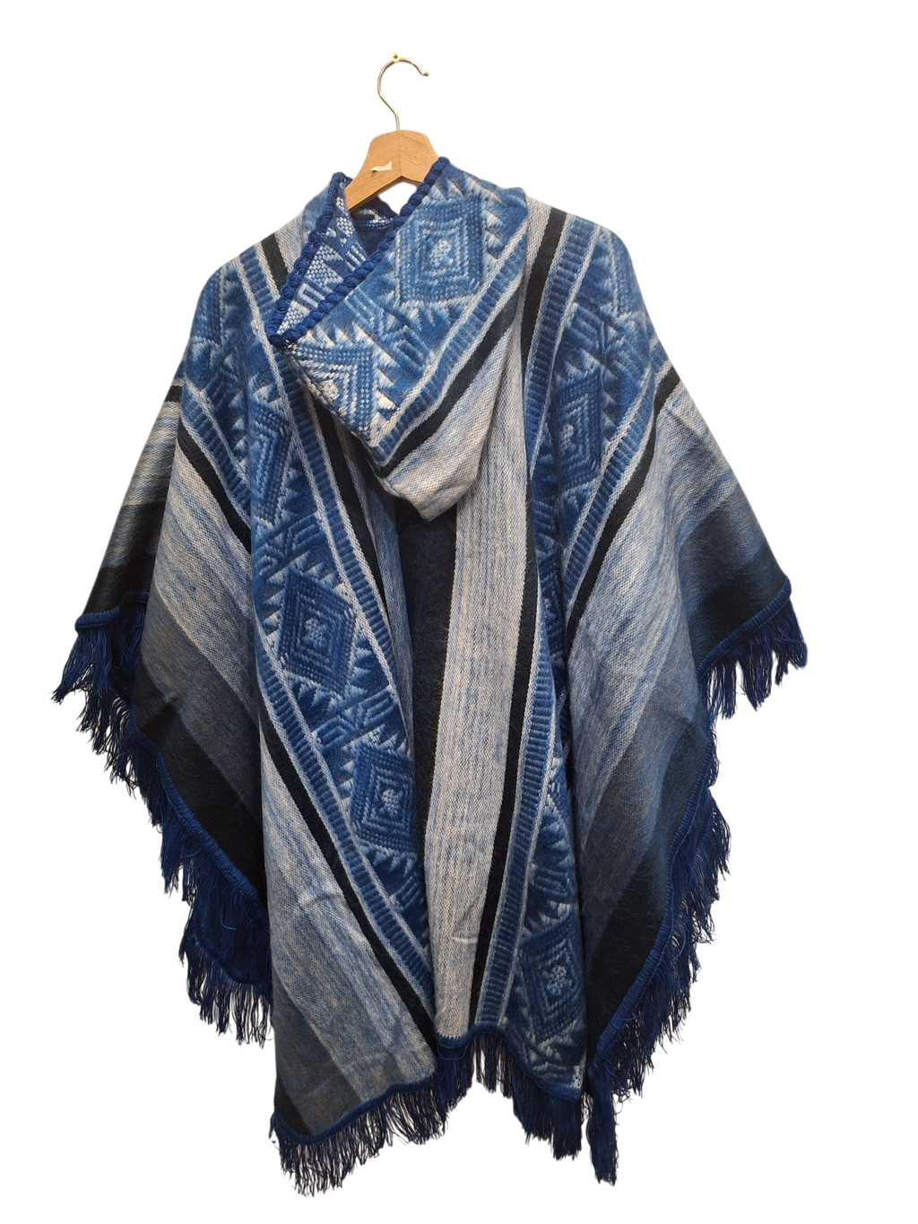 Baby Alpaca Geometric Blue, White