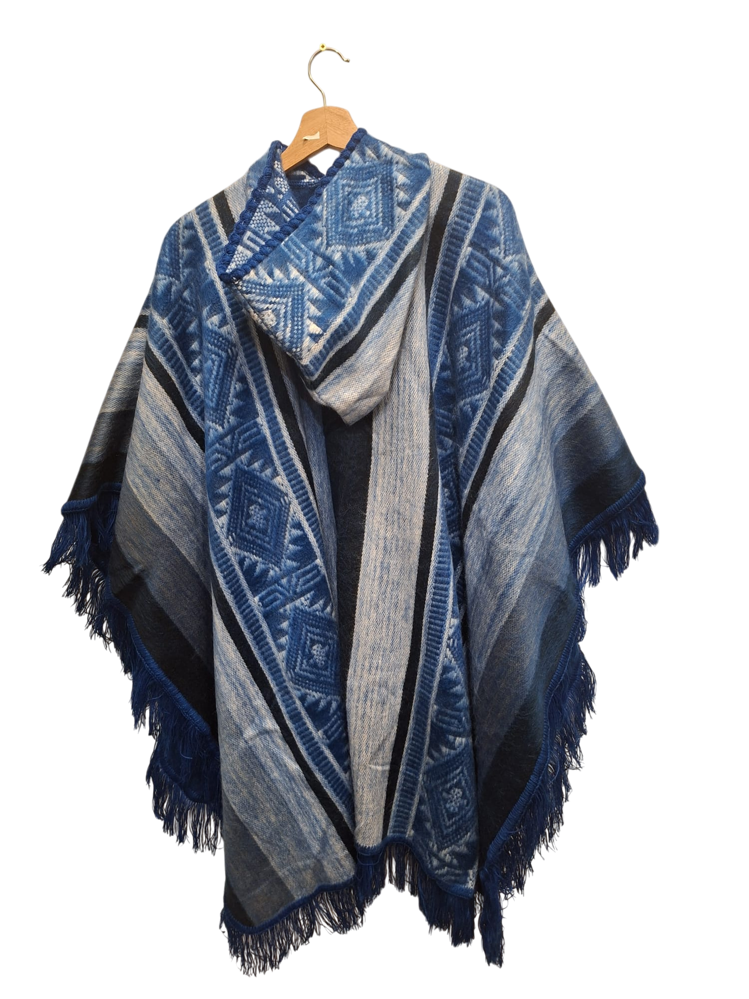 Baby Alpaca Geometric Blue, White
