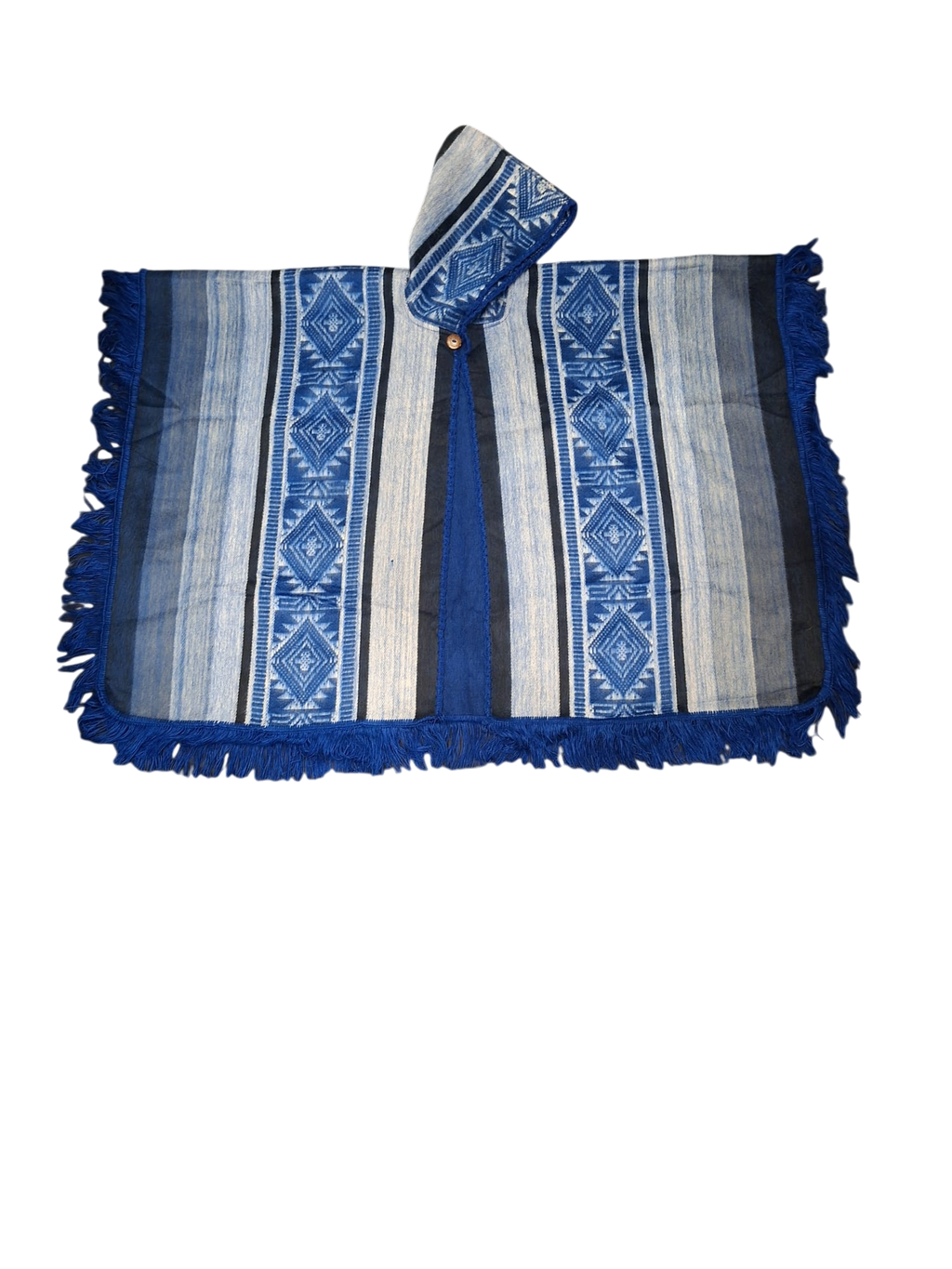 Baby Alpaca Geometric Blue, White