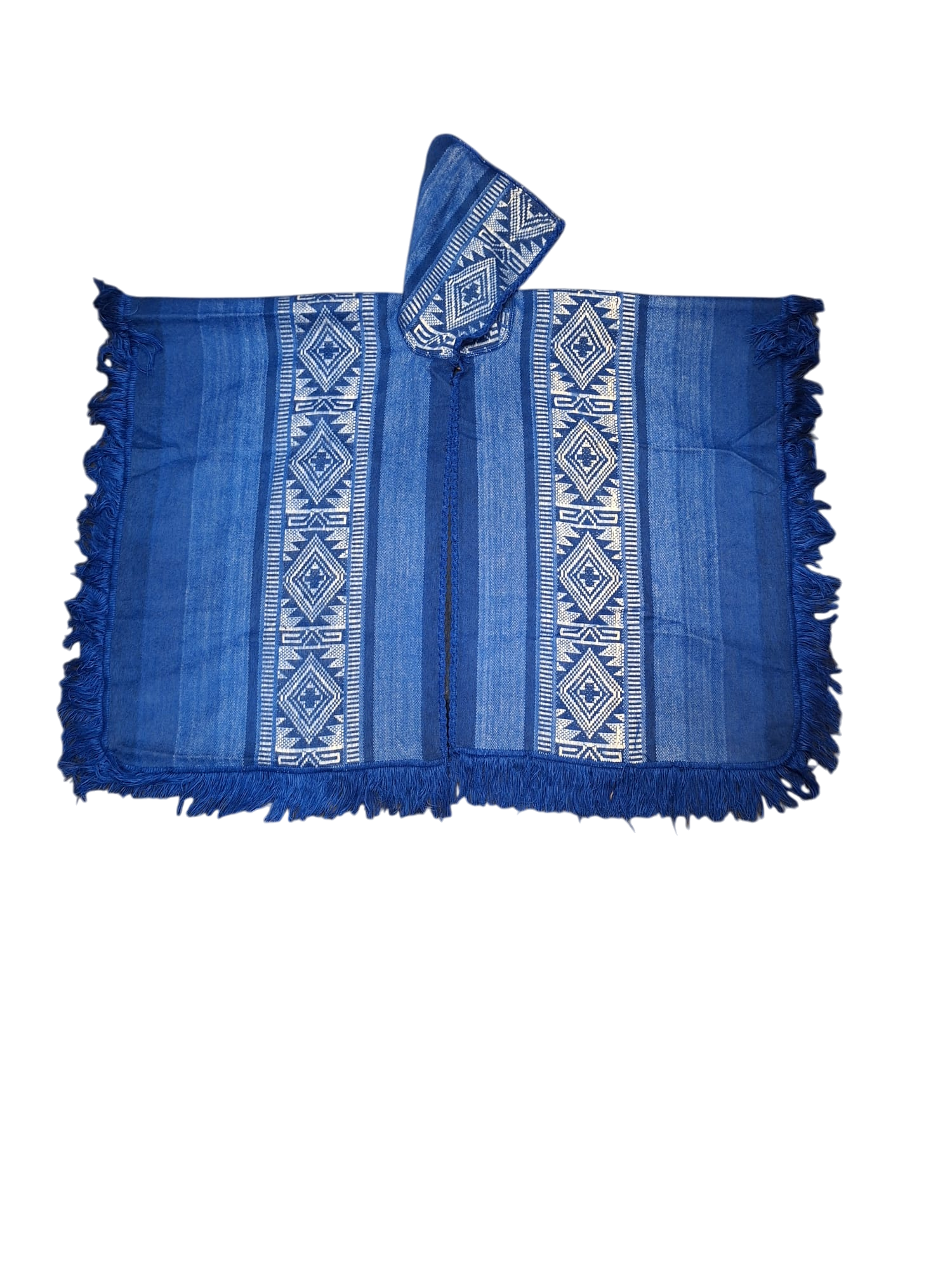 Baby Alpaca Geometric Blue, White