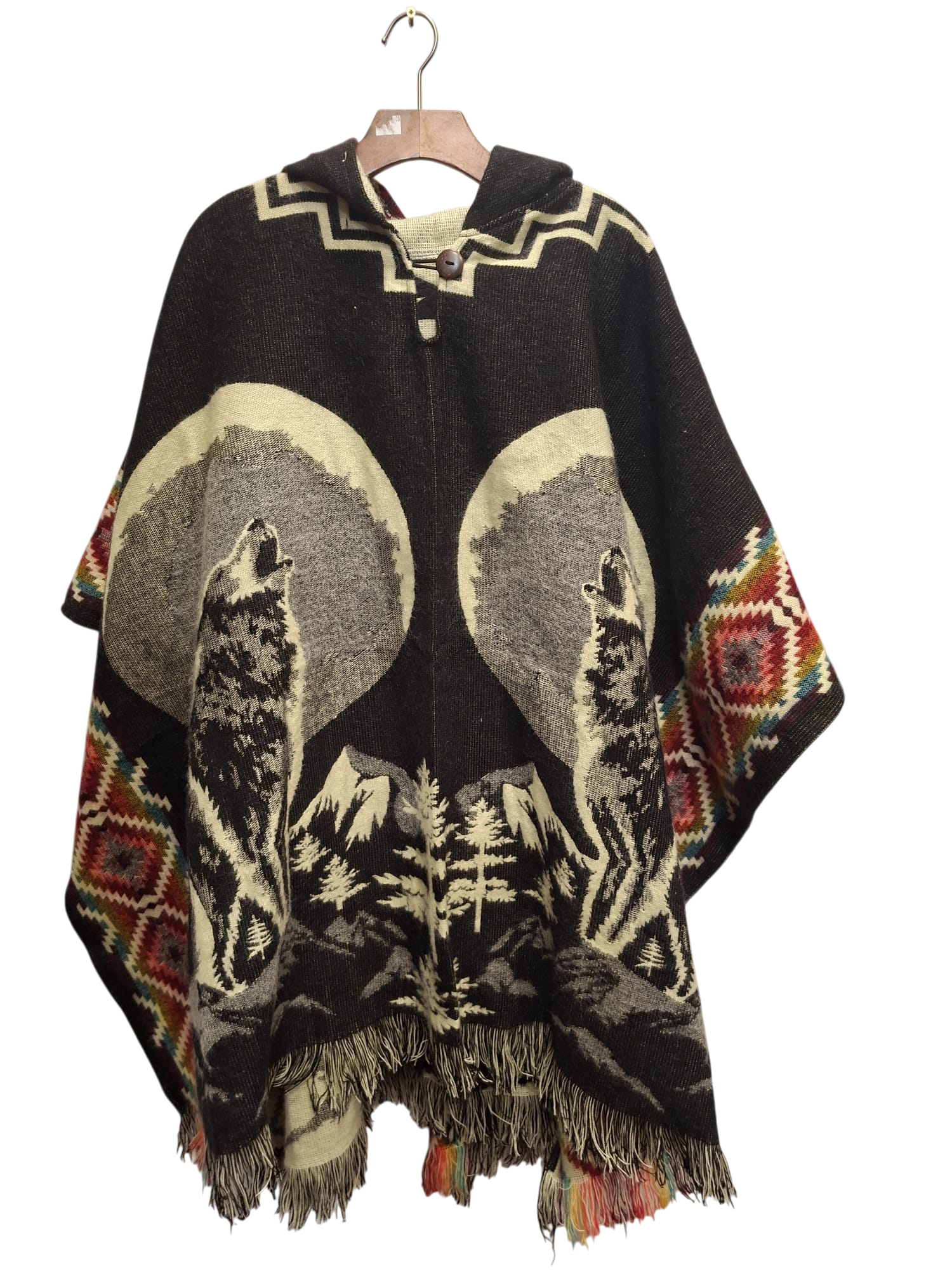 Alpaca Wolves Moon Black, White, Red