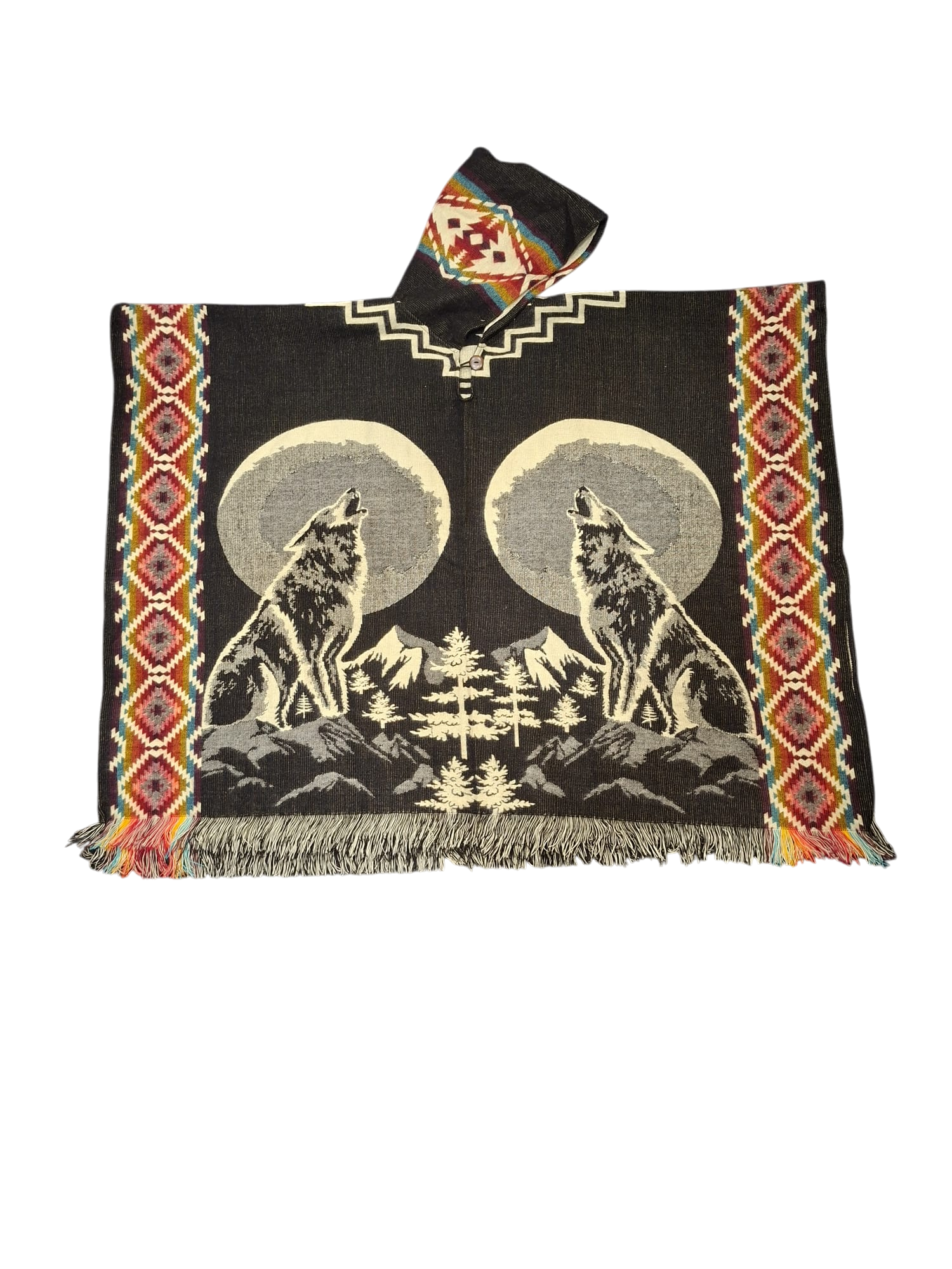 Alpaca Wolves Moon Black, White, Red