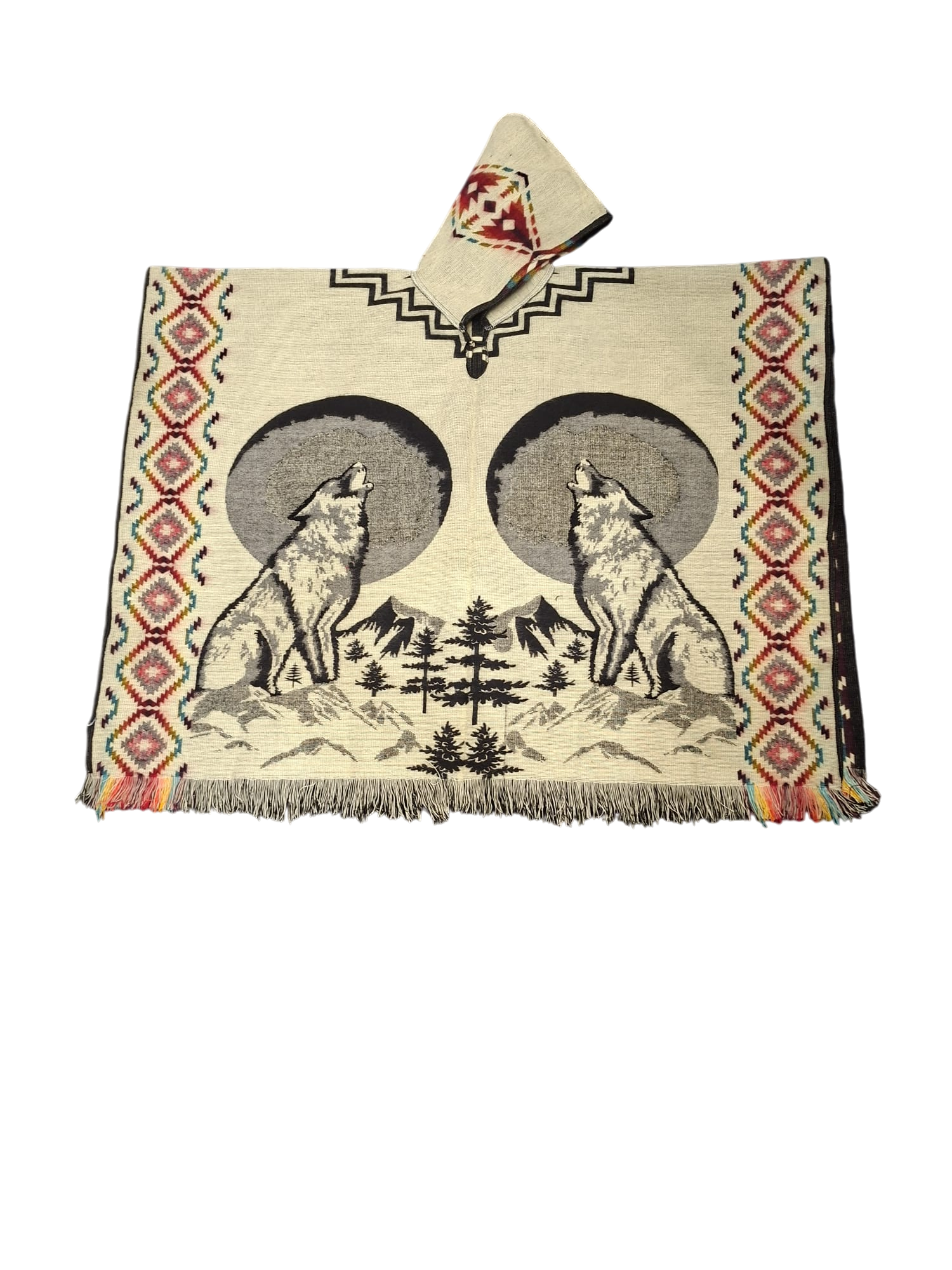 Alpaca Wolves Moon Black, White, Red