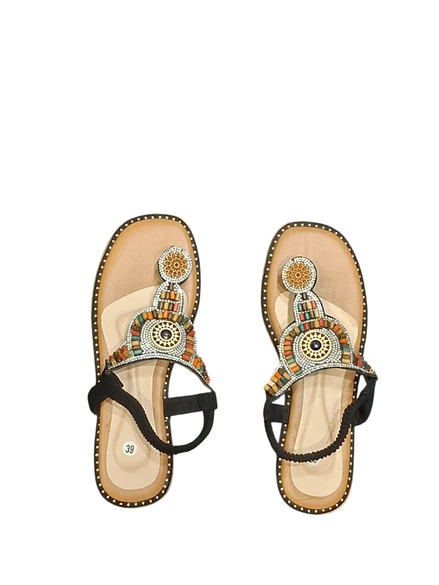 sandles beaded black