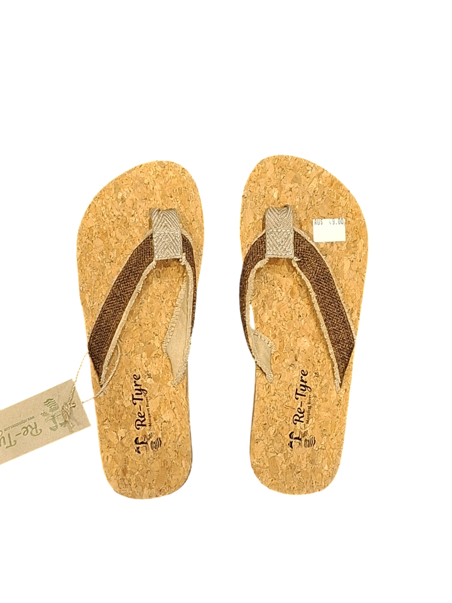 sandles tanned frayed