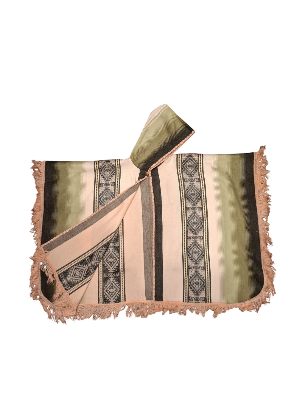 Baby alpaca hood brown white pink