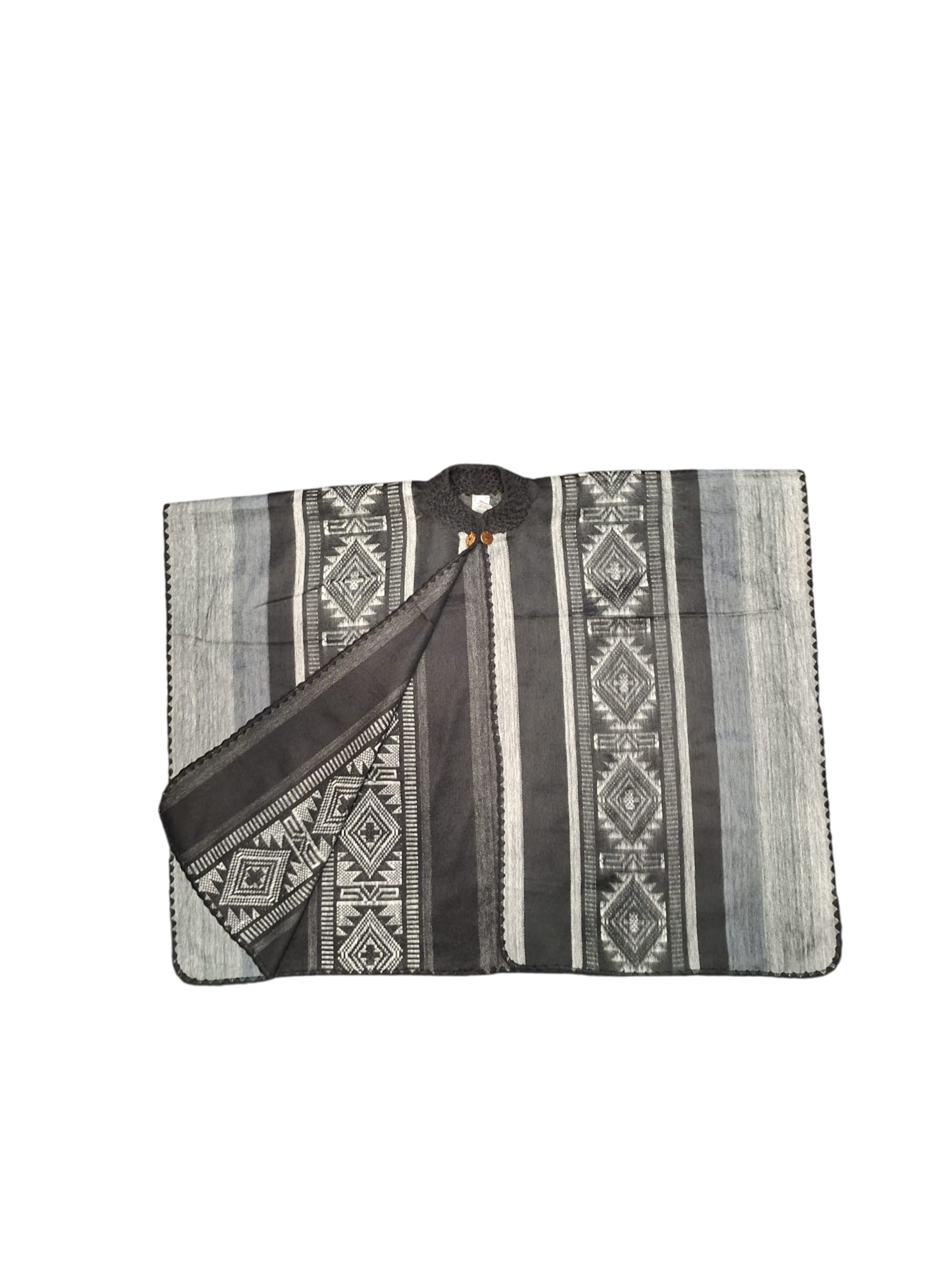 baby alpaca collar black and white