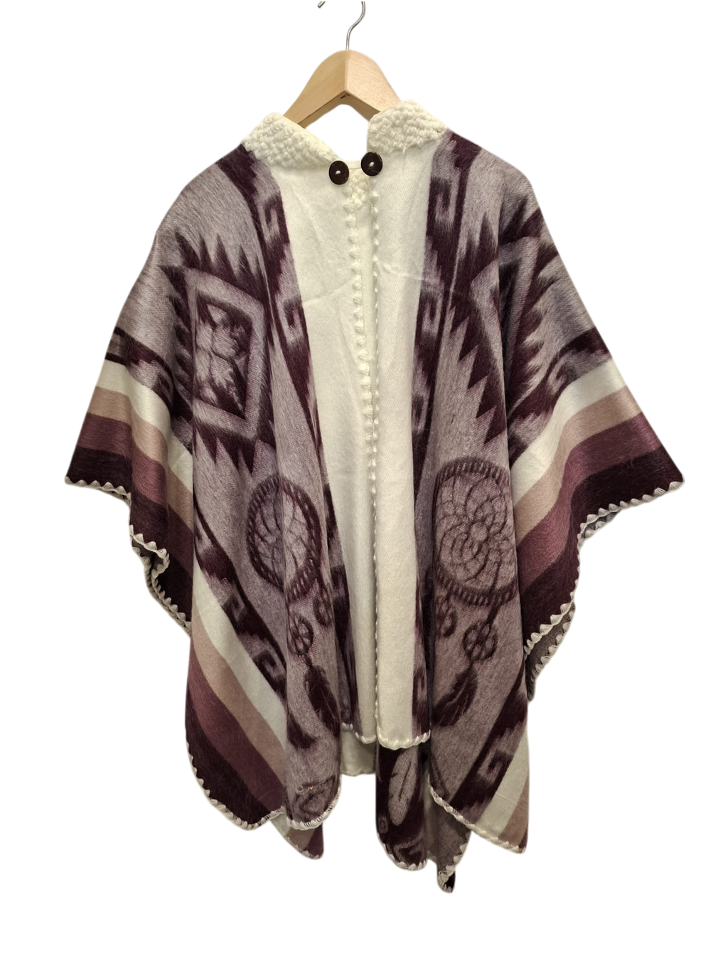 baby alpaca hood purple white