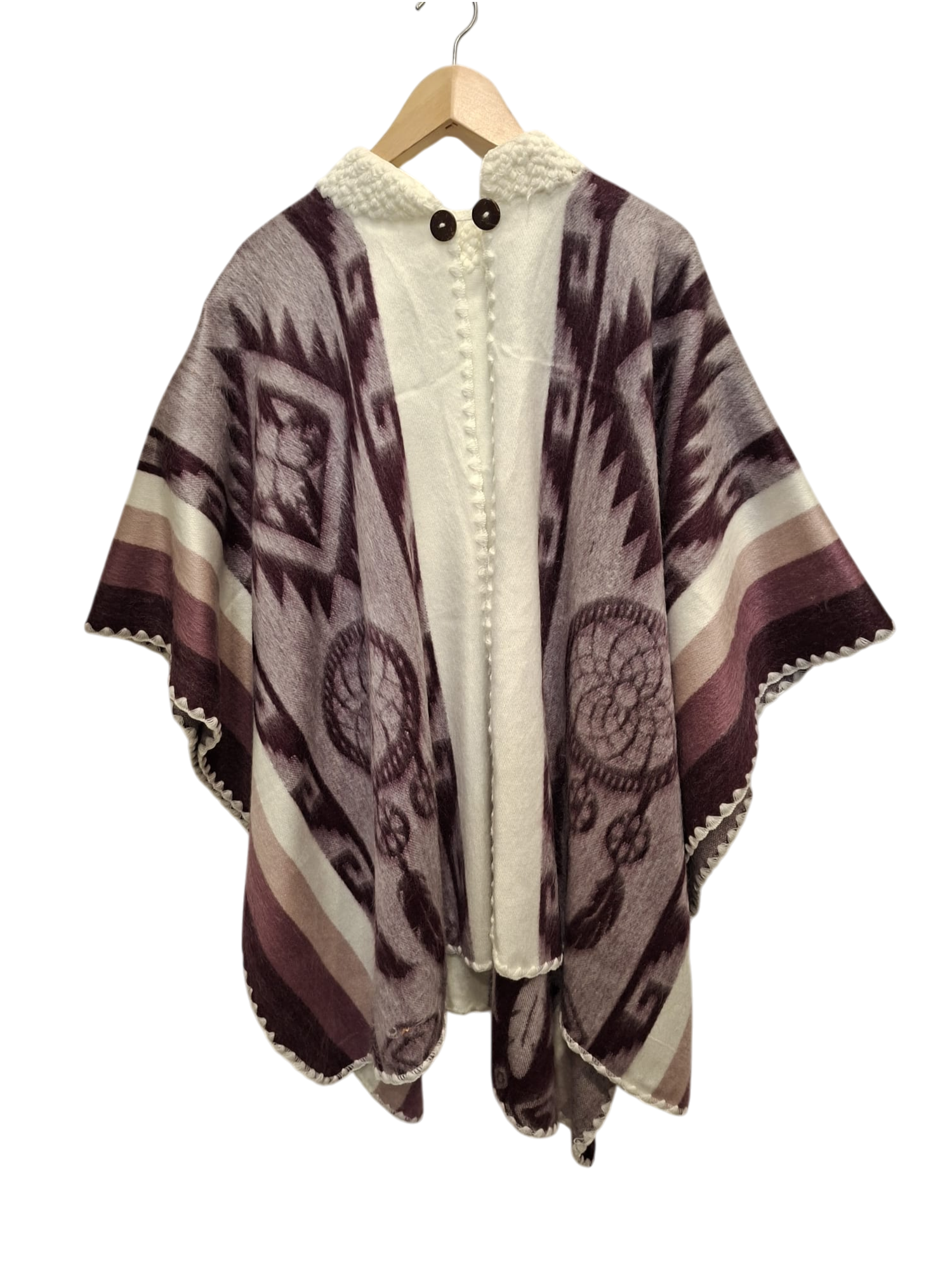 baby alpaca hood purple white