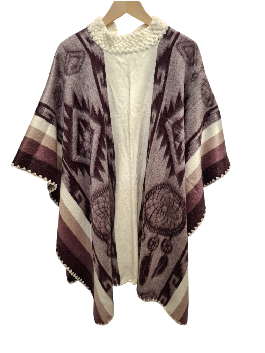 baby alpaca hood purple white