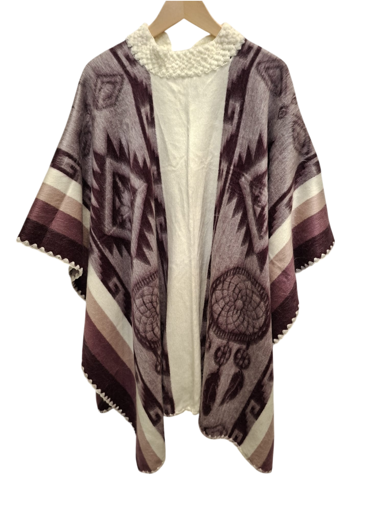 baby alpaca hood purple white