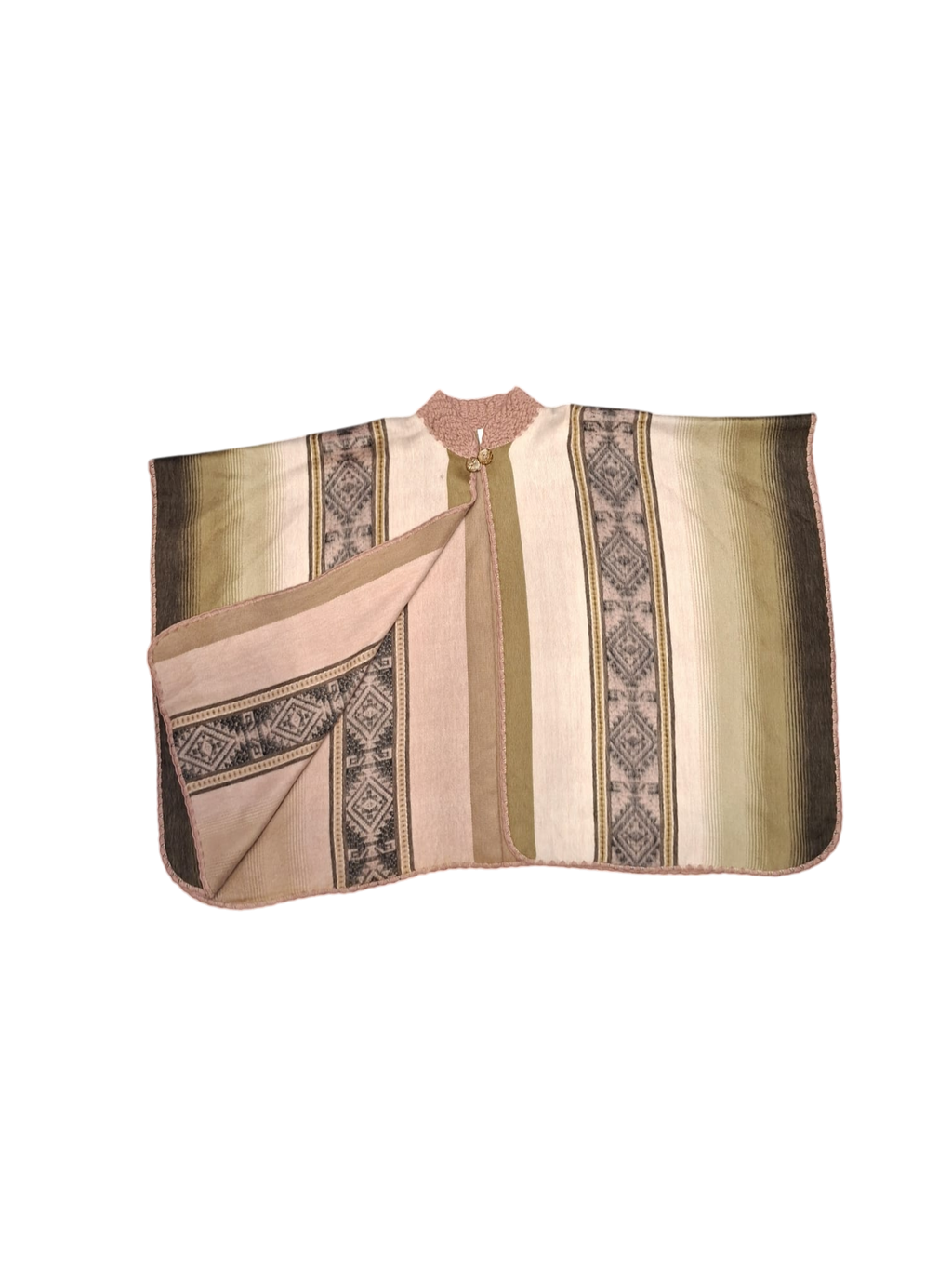 baby alpaca collar brown grey