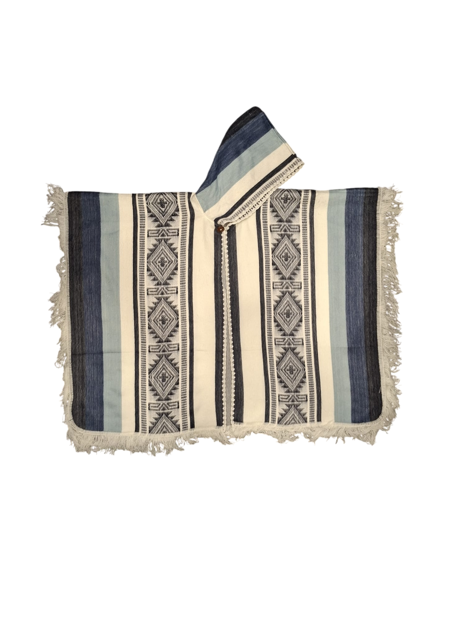 baby alpaca hood black white blue
