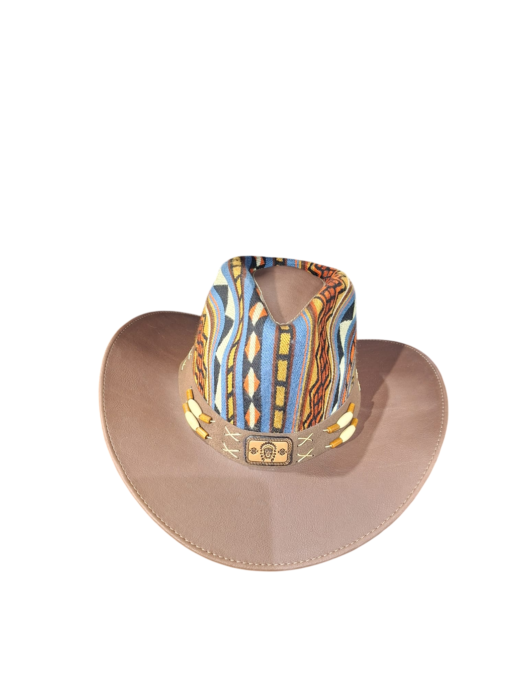 cowboy hat tan- blue
