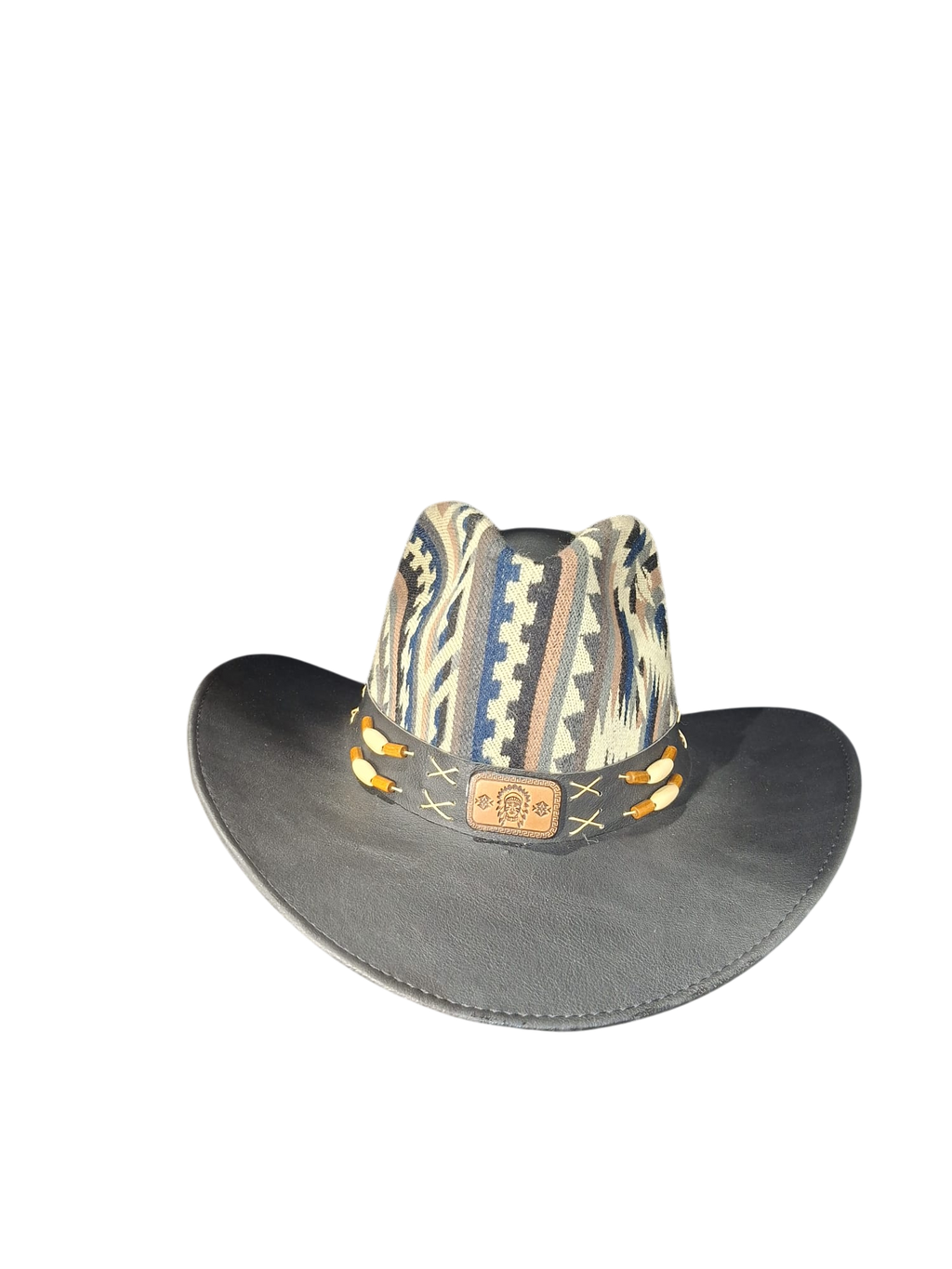 cowboy hat black- yellow lace