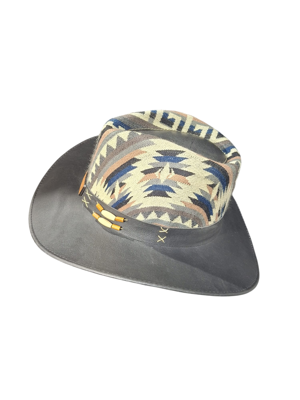 cowboy hat black- yellow lace