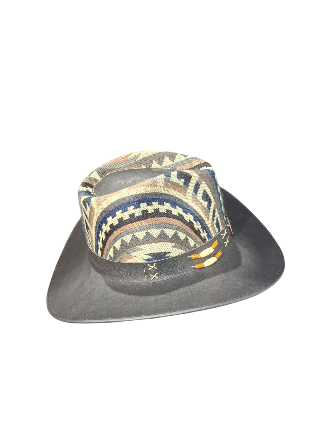 cowboy hat black- yellow lace
