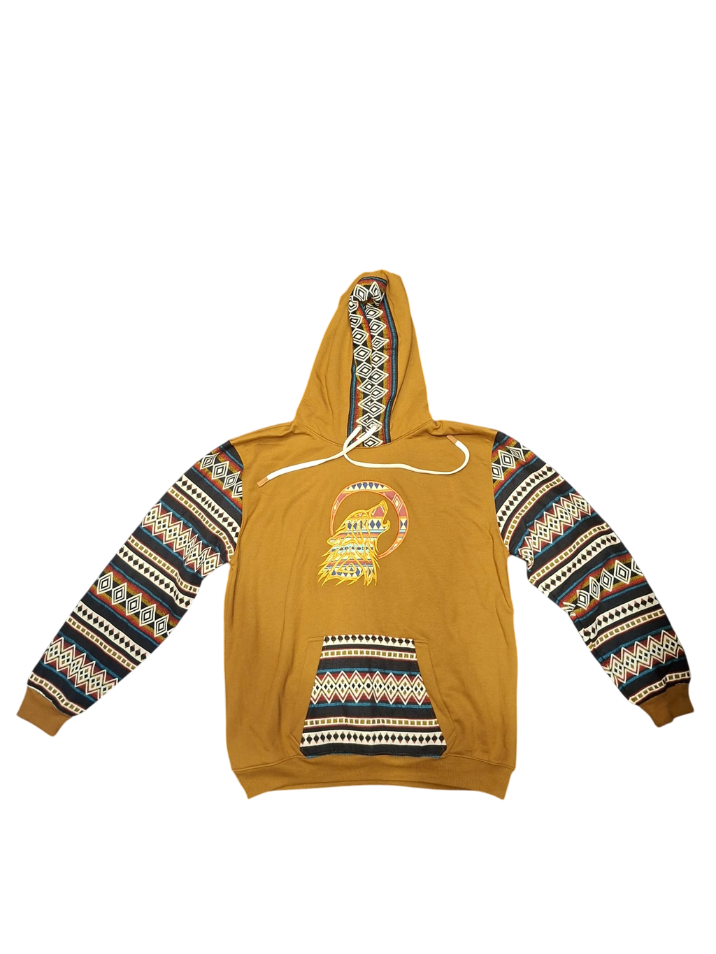 hoodie yellow wolf