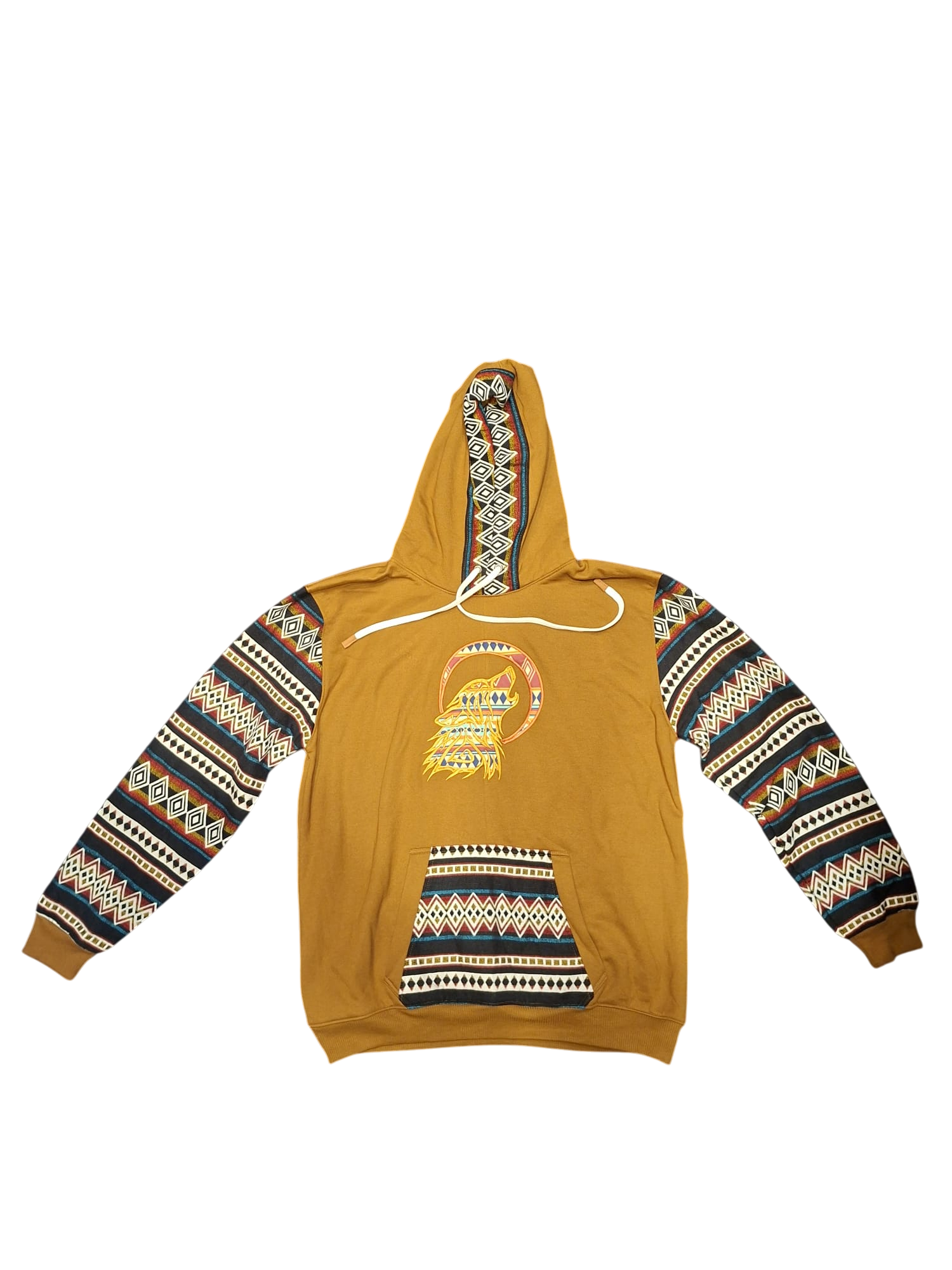 hoodie yellow wolf