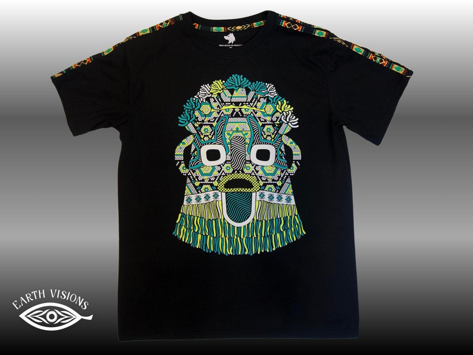 Tribal Headdress Graphic Tee – Black Native-Inspired T-Shirt