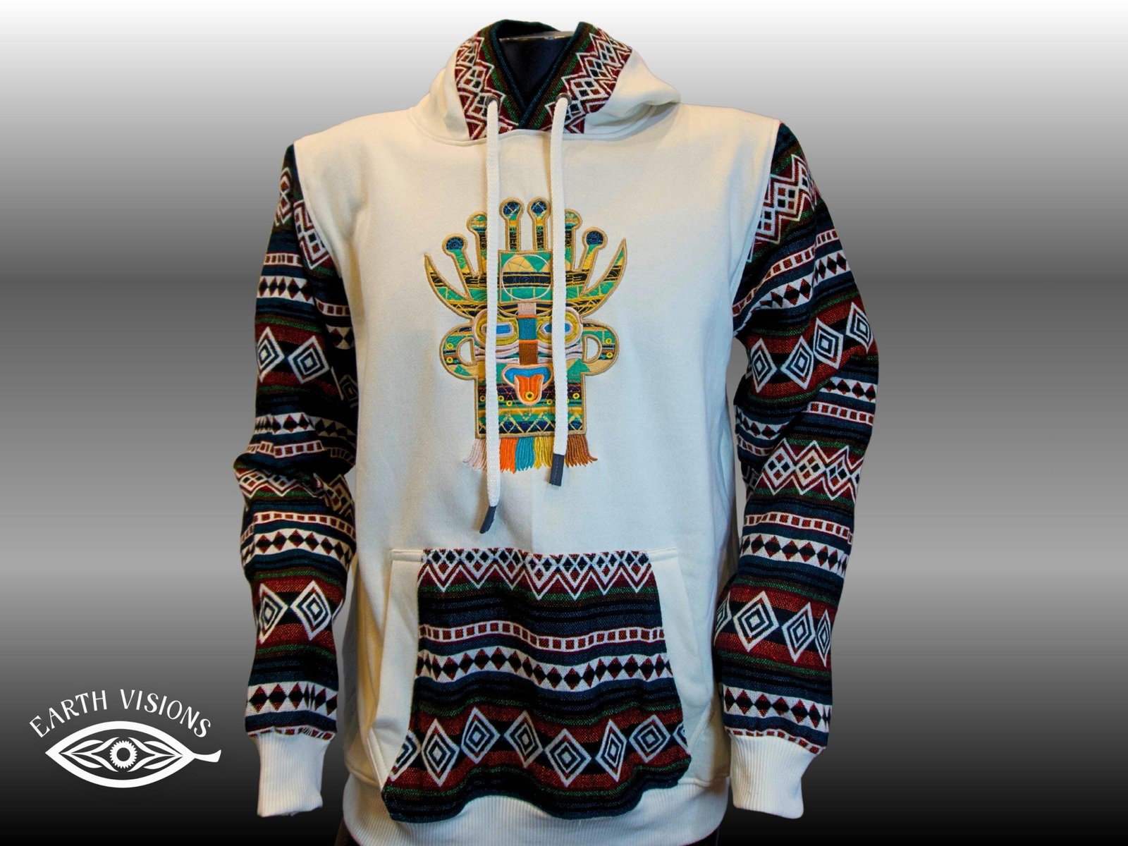 Tribal Pattern Hoodie – Andean-Inspired Pullover