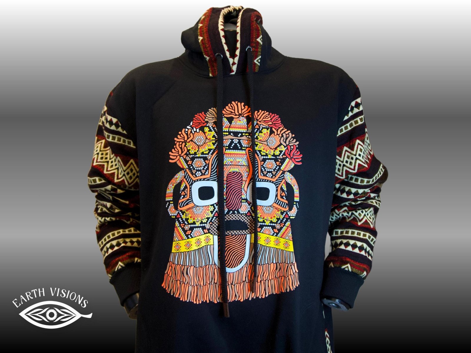 UV Reactive Tribal Hoodie – Color Changing Pullover
